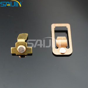 Piezas de cobre estampadas para interruptores con contactos de plata